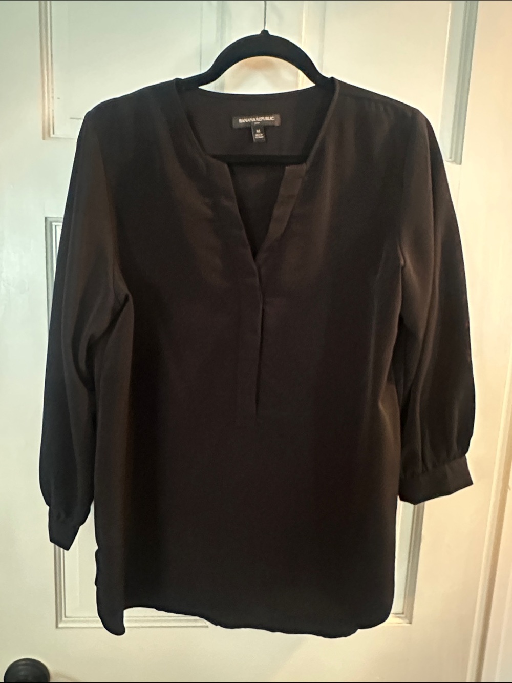 Banana Republic Factory Black Split-Neck Tunic